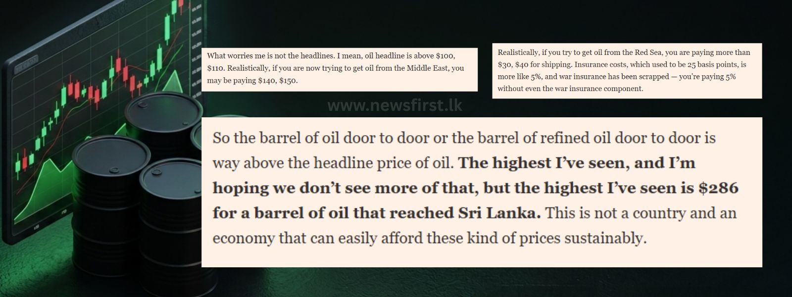 $286 a Barrel : Reports Say SL Paying Heavy Price